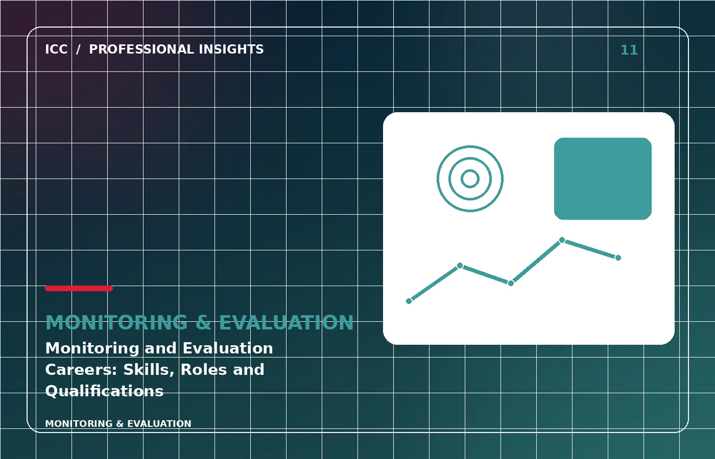 ICC Professional Insights illustration: Monitoring and Evaluation Careers: Skills, Roles and Qualifications