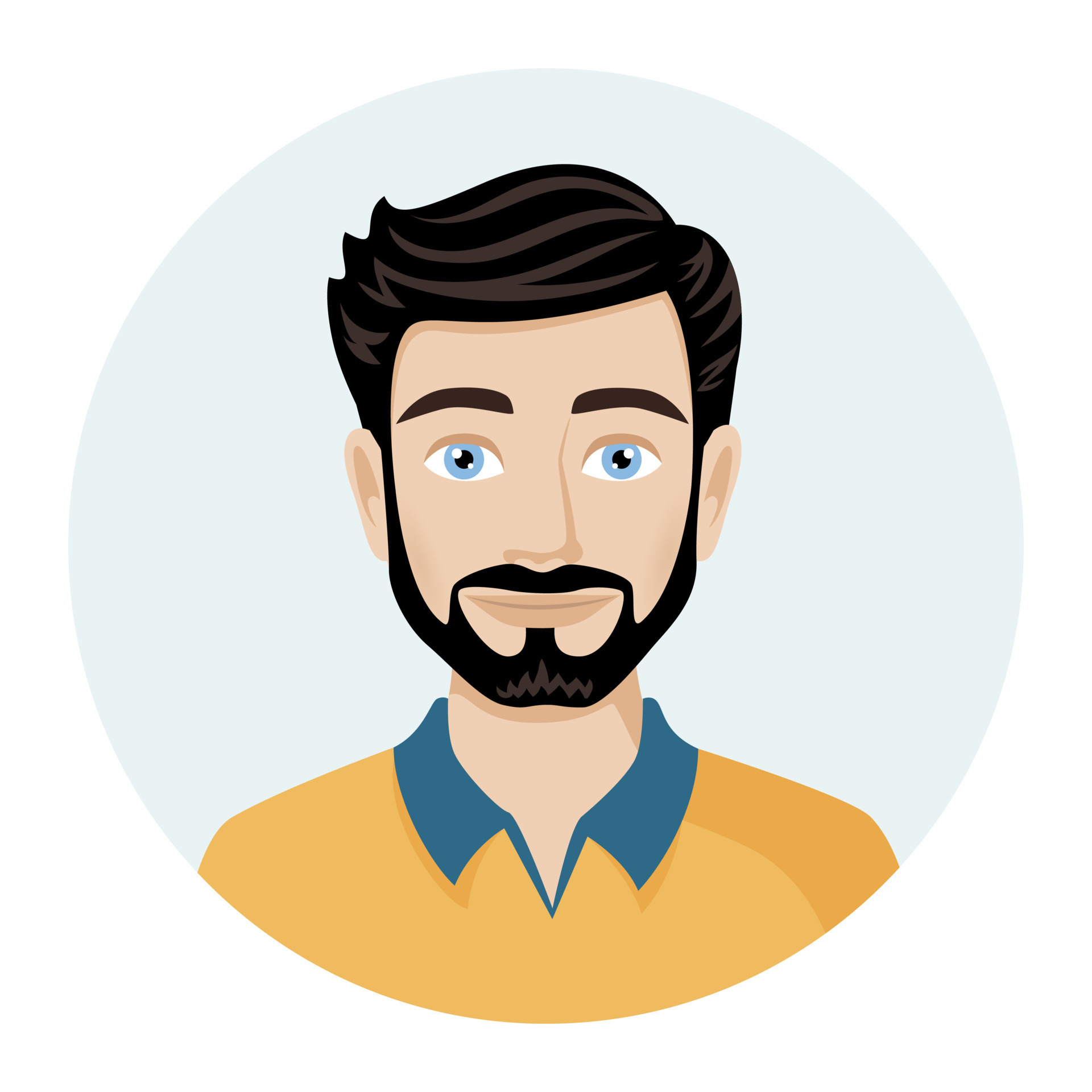 male-avatar-portrait-of-a-young-man-with-a-beard-illustration-of-male-character-in-modern-color-style-vector